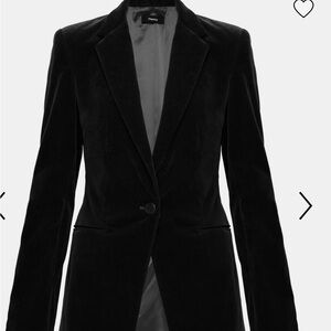 Theory Black Velvet Power Jacket | One-Button Blazer | Size 4